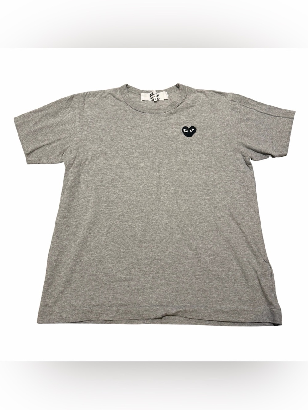 Comme des Garcons PLAY Grey T-Shirt with Black Heart Patch